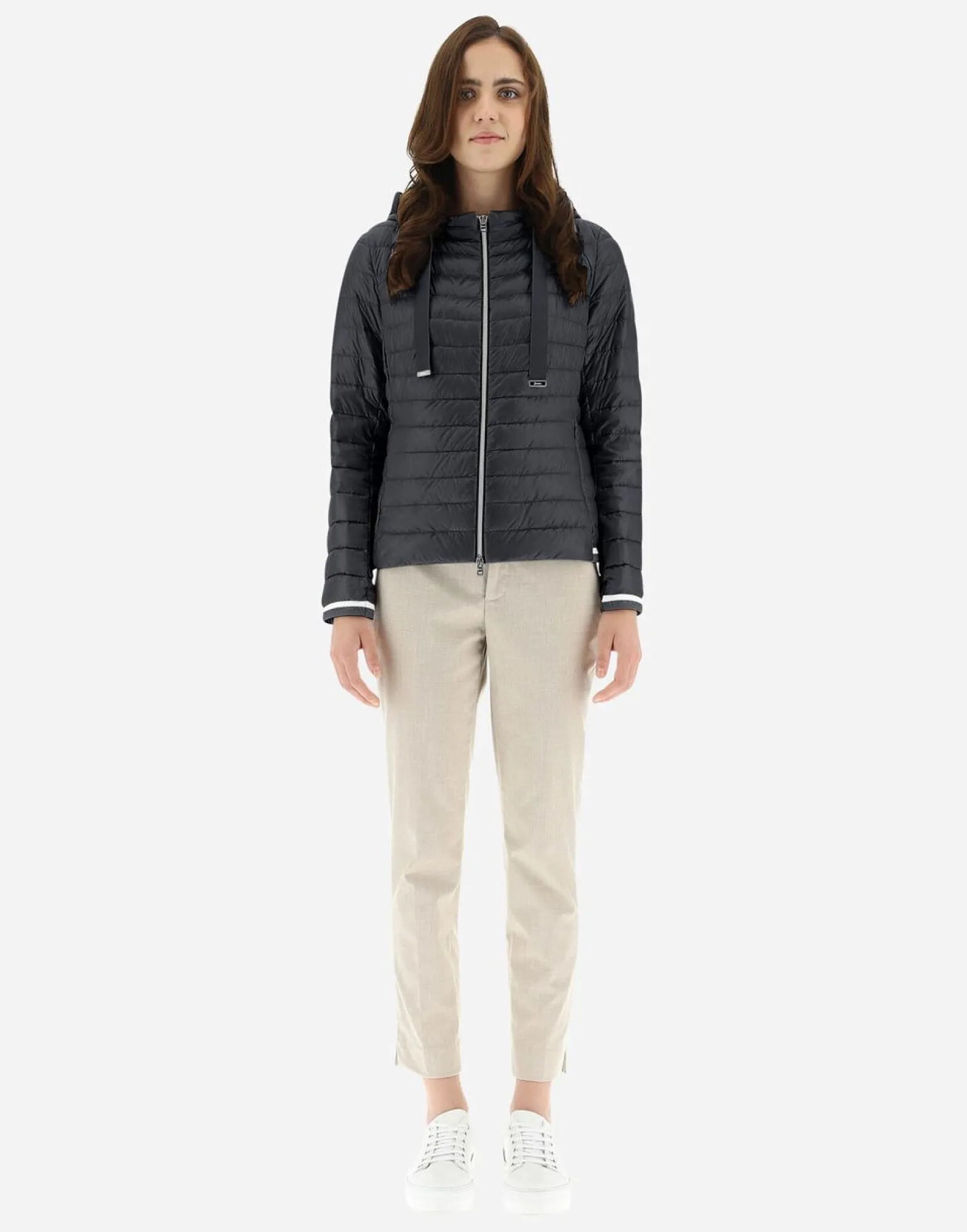 Herno Nylon Ultralight Bomber With Lurex Sweater