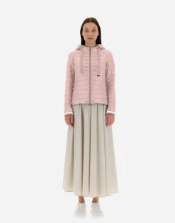Herno Nylon Ultralight Bomber With Lurex Sweater