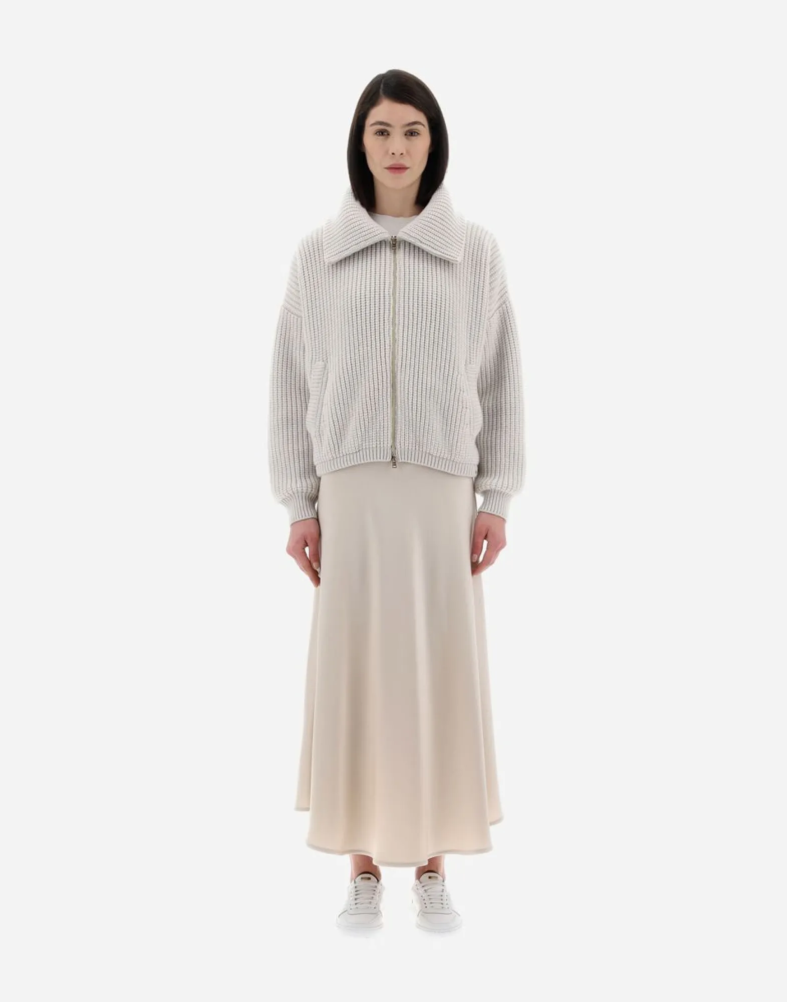 Herno Resort Bomber Jacket In Eternity Brioche Knit