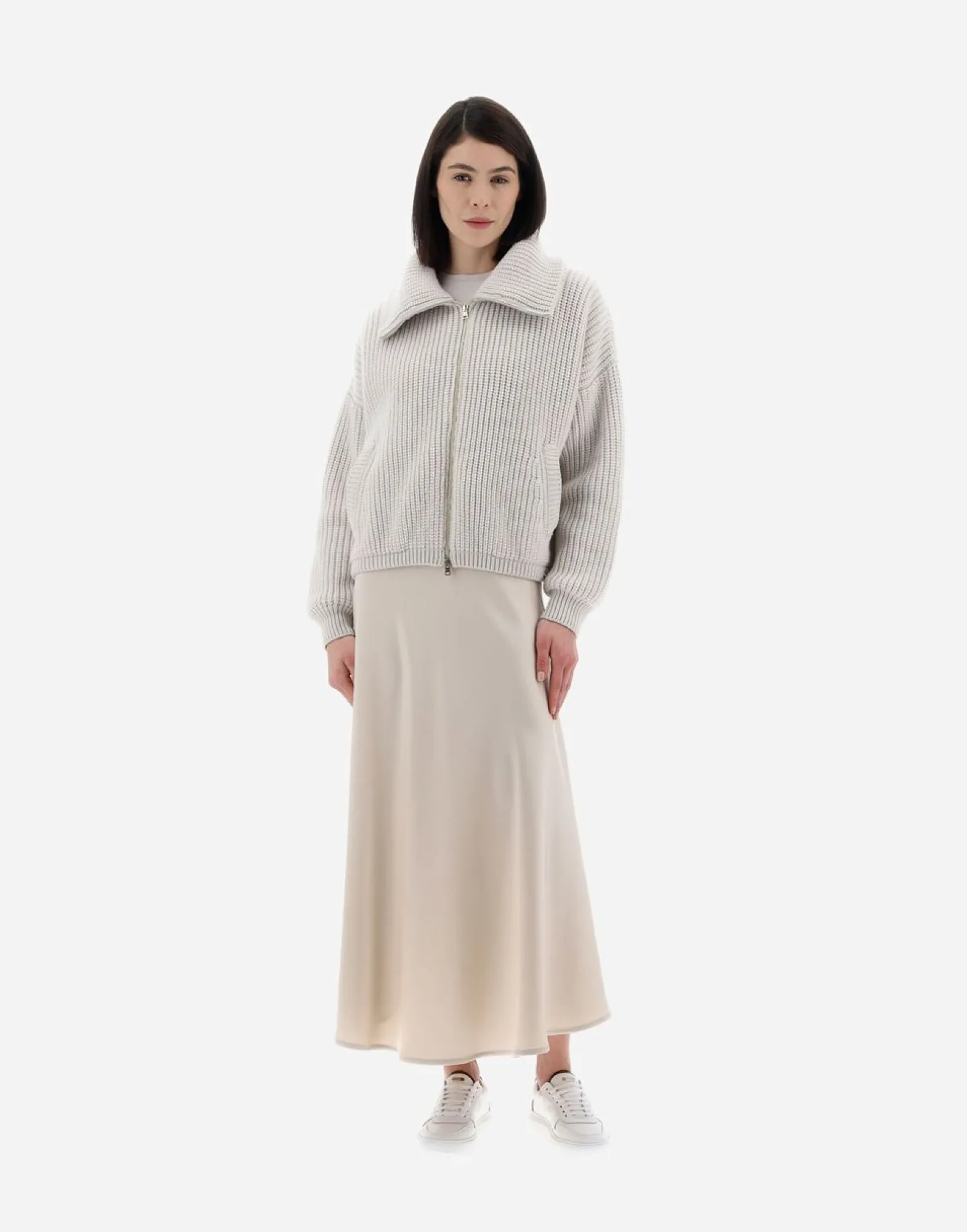 Herno Resort Bomber Jacket In Eternity Brioche Knit