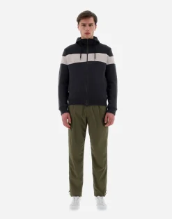 Herno Resort Bomber Jacket In Infinity Mix Knit & Ponente