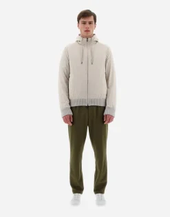 Herno Resort Bomber Jacket In Infinity Mix Knit & Rev Ponente