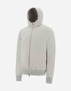 Herno Resort Bomber Jacket In Infinity Mix Knit & Rev Ponente