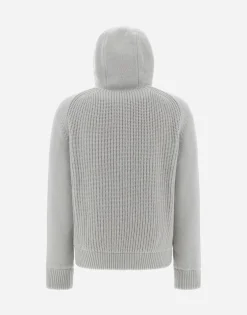 Herno Resort Bomber Jacket In Infinity Mix Knit & Rev Ponente