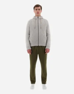 Herno Resort Bomber Jacket In Infinity Mix Knit & Rev Ponente