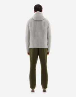 Herno Resort Bomber Jacket In Infinity Mix Knit & Rev Ponente