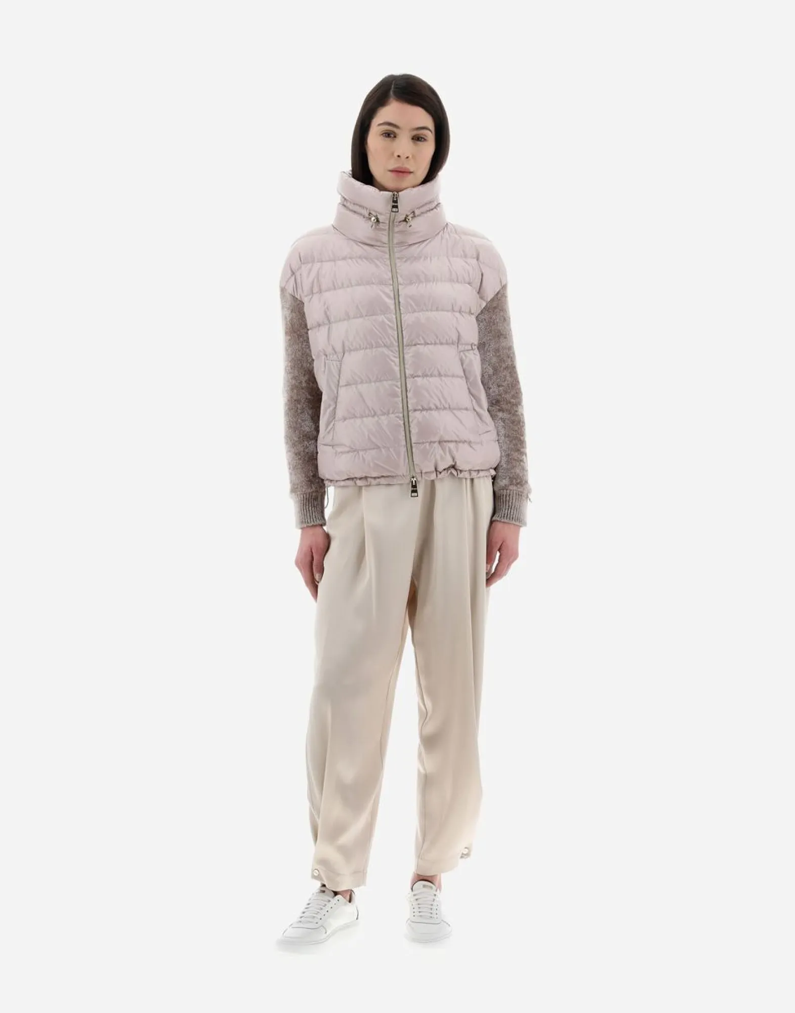 Herno Resort Bomber Jacket In Nylon Ultralight & Chenille Knit
