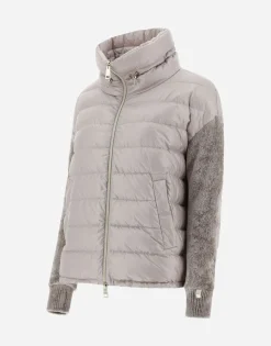 Herno Resort Bomber Jacket In Nylon Ultralight & Chenille Knit