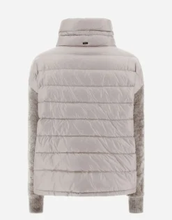 Herno Resort Bomber Jacket In Nylon Ultralight & Chenille Knit