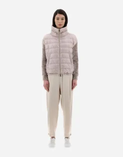 Herno Resort Bomber Jacket In Nylon Ultralight & Chenille Knit