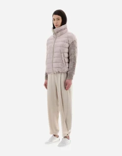 Herno Resort Bomber Jacket In Nylon Ultralight & Chenille Knit
