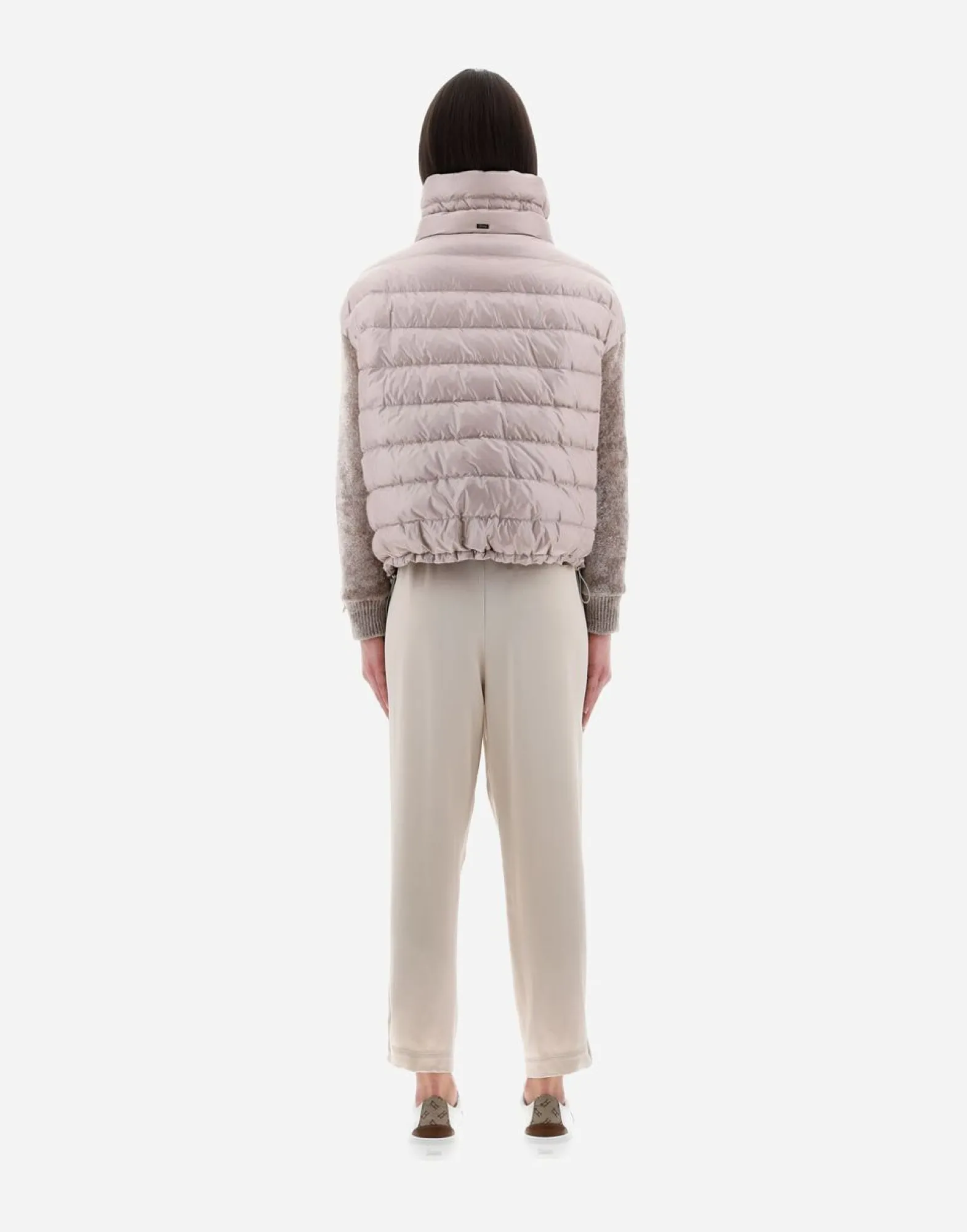 Herno Resort Bomber Jacket In Nylon Ultralight & Chenille Knit