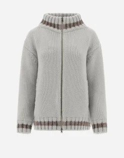 Herno Resort Cardigan In Infinity & Chenille Knit
