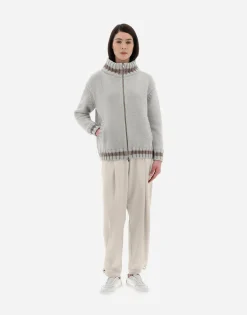 Herno Resort Cardigan In Infinity & Chenille Knit
