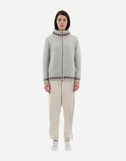 Herno Resort Cardigan In Infinity & Chenille Knit