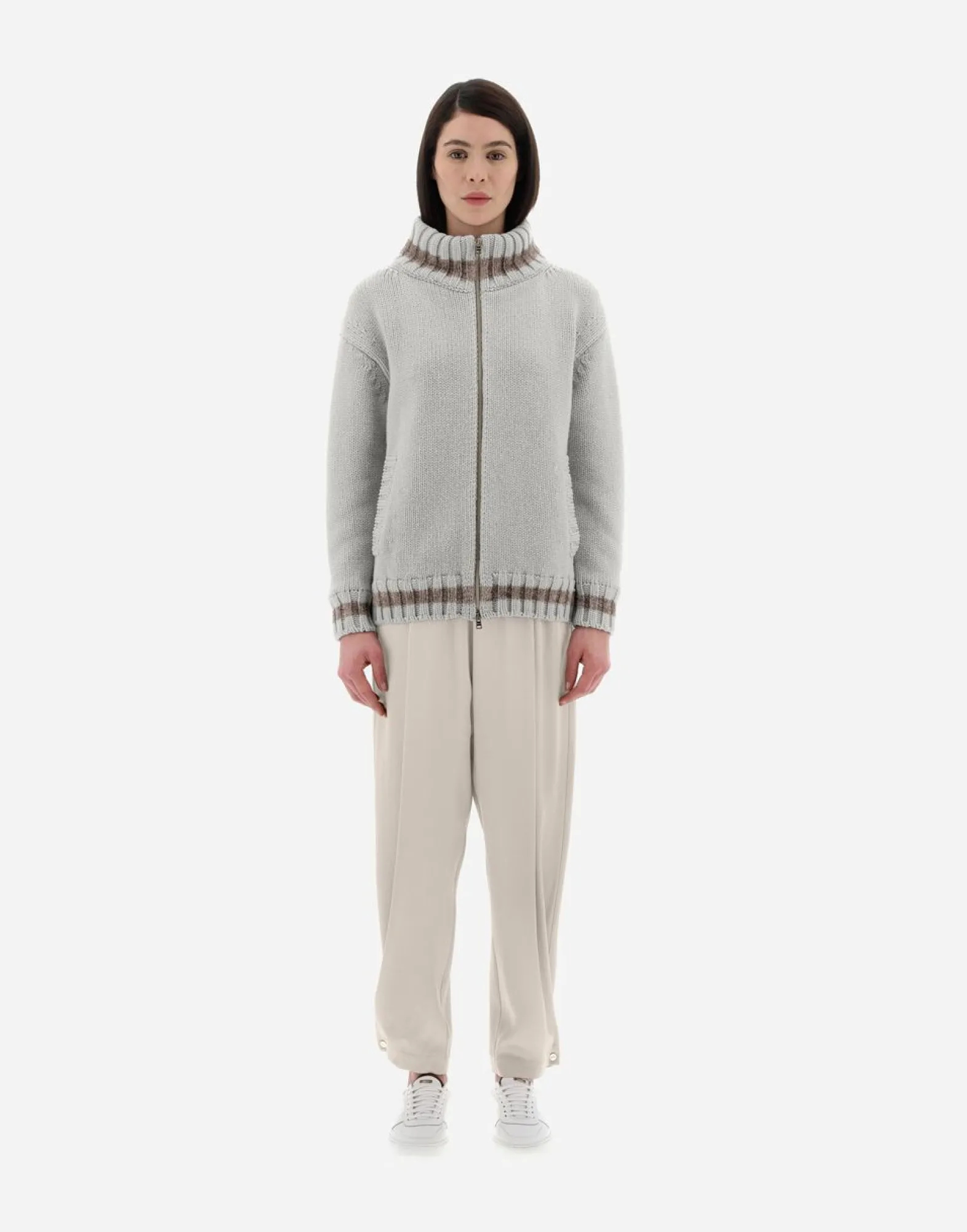 Herno Resort Cardigan In Infinity & Chenille Knit