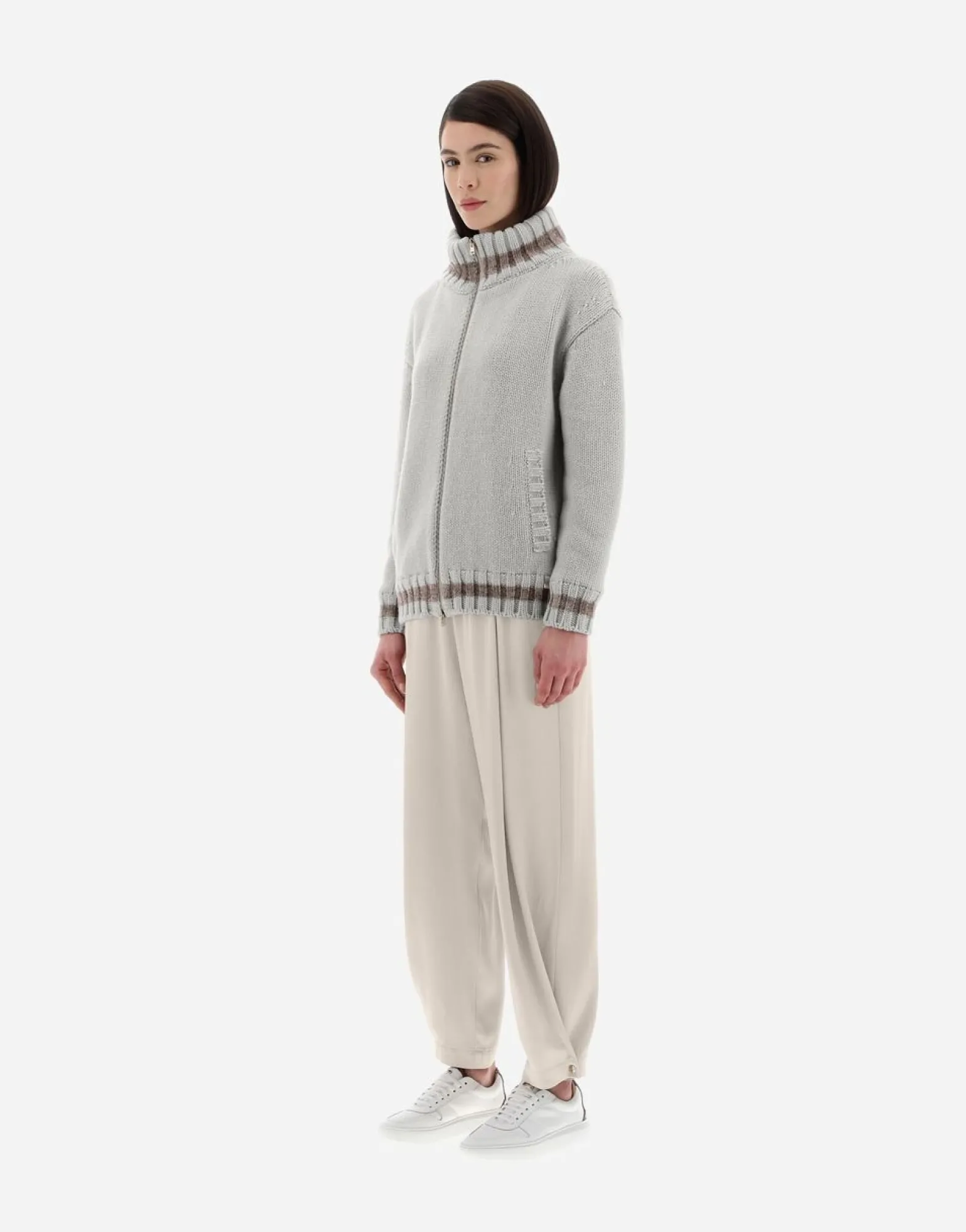 Herno Resort Cardigan In Infinity & Chenille Knit