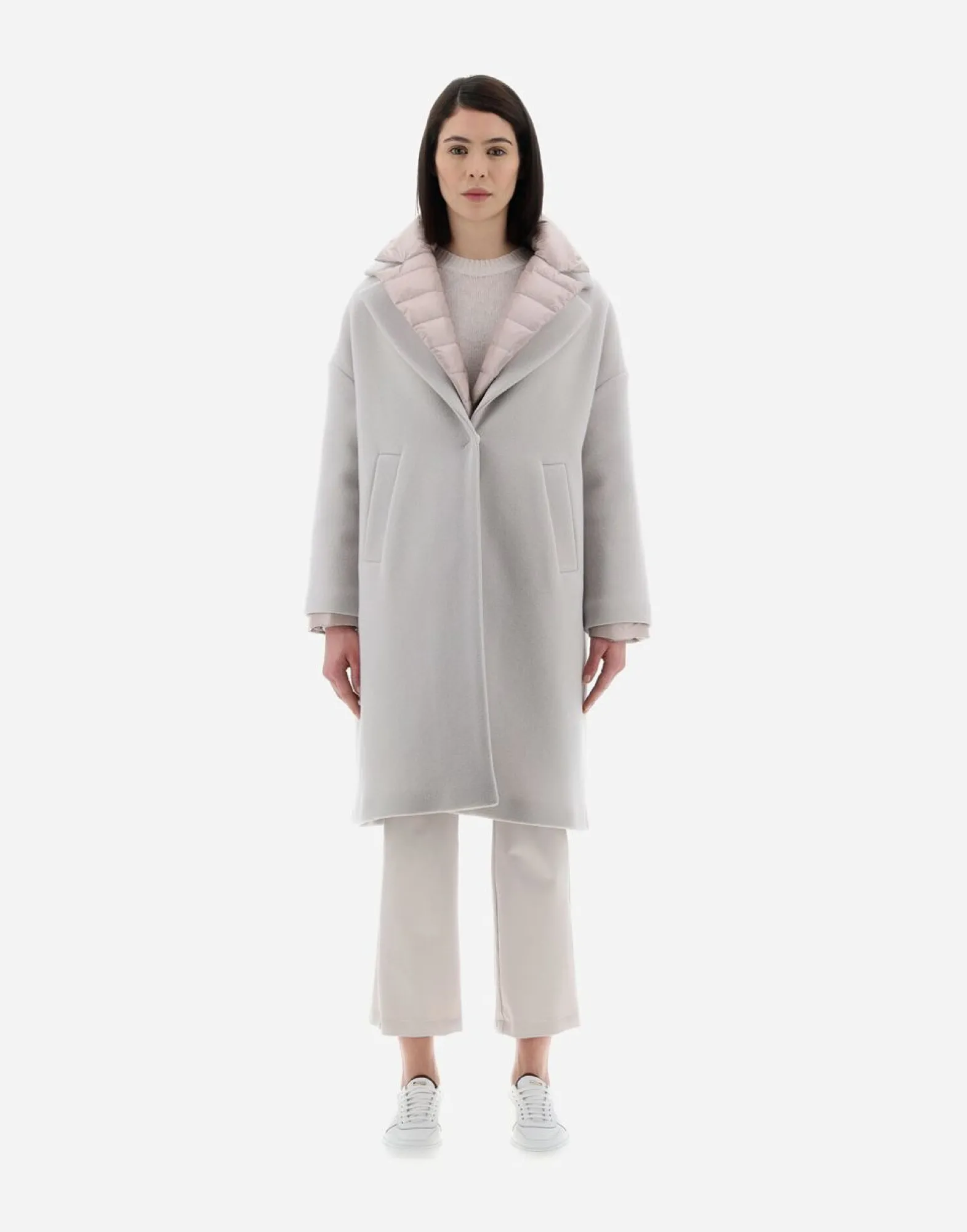 Herno Resort Coat In Modern Double & Nylon Ultralight