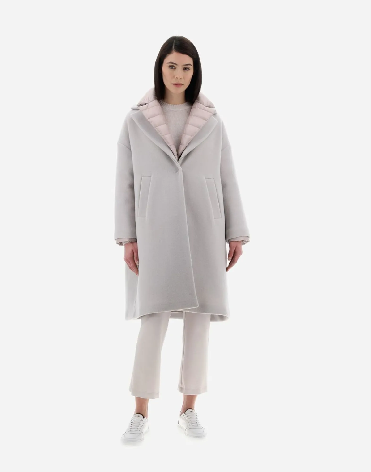 Herno Resort Coat In Modern Double & Nylon Ultralight