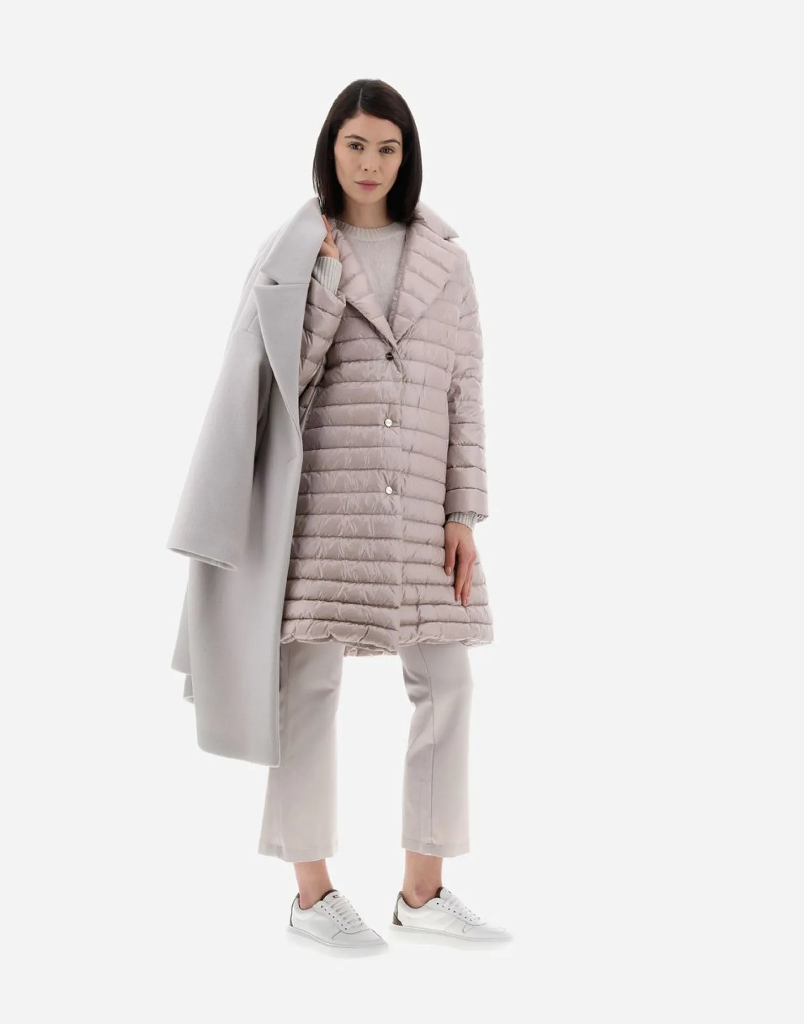 Herno Resort Coat In Modern Double & Nylon Ultralight