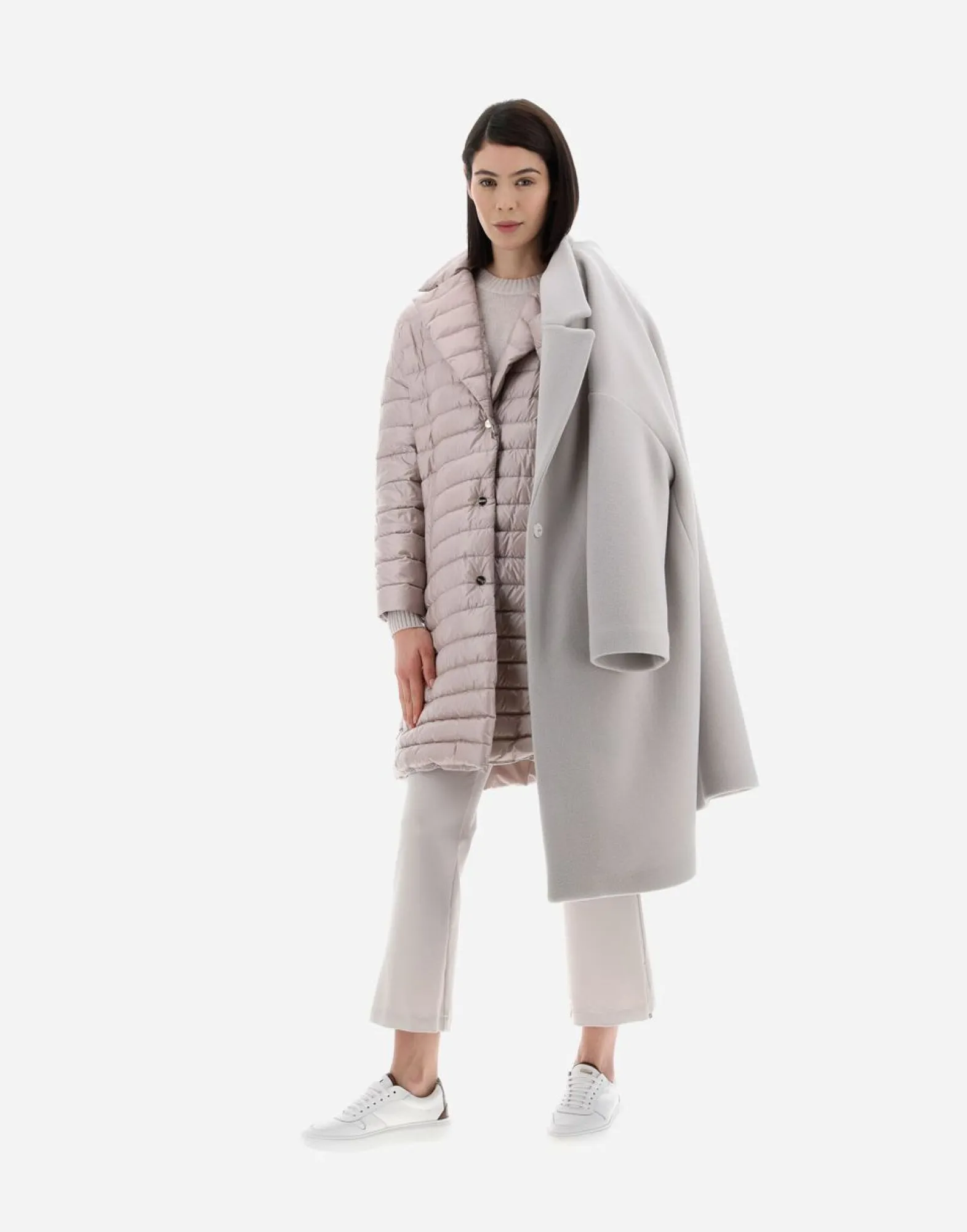 Herno Resort Coat In Modern Double & Nylon Ultralight