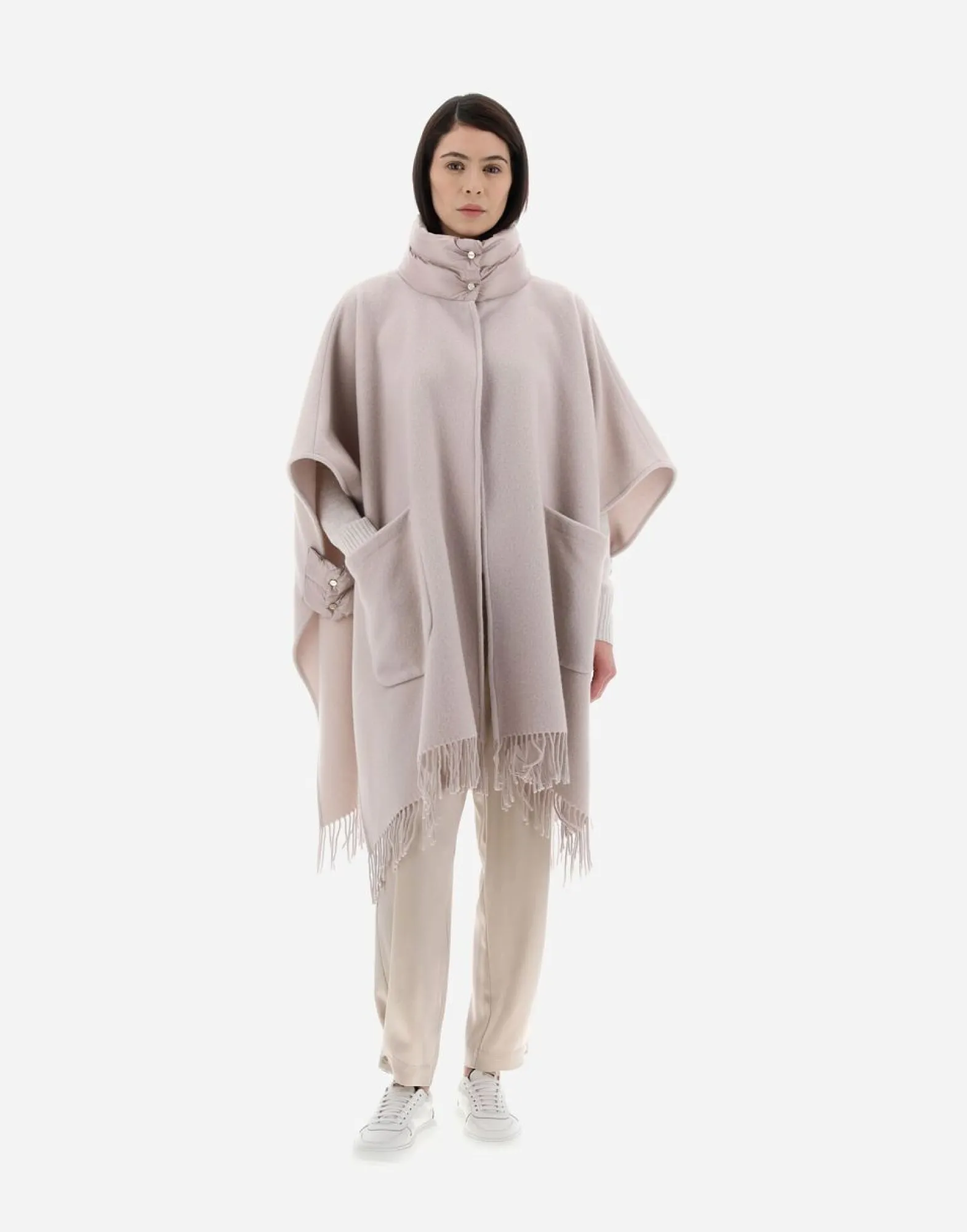 Herno Resort Poncho In Warmy & Nylon Ultralight