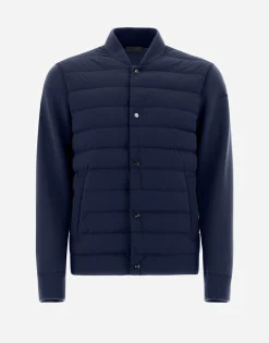 Herno Resort Shirt In Coupled Knit Effect & Light Nylon Stretch