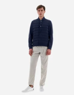 Herno Resort Shirt In Coupled Knit Effect & Light Nylon Stretch
