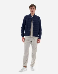 Herno Resort Shirt In Coupled Knit Effect & Light Nylon Stretch