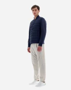 Herno Resort Shirt In Coupled Knit Effect & Light Nylon Stretch