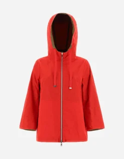 Herno Reversible Monogram Taffeta Cape