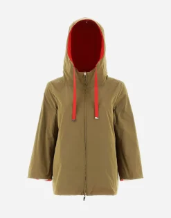 Herno Reversible Monogram Taffeta Cape