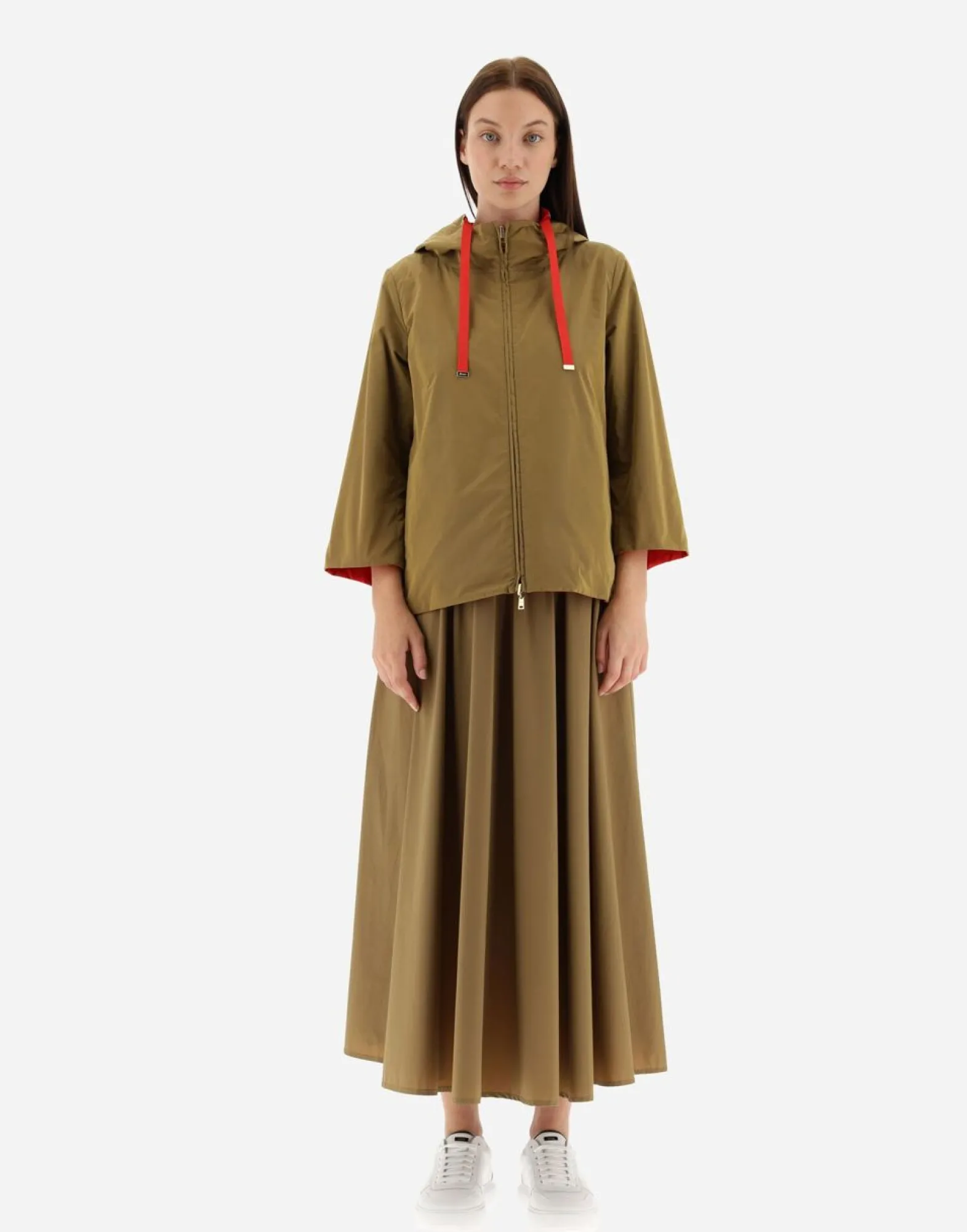 Herno Reversible Monogram Taffeta Cape