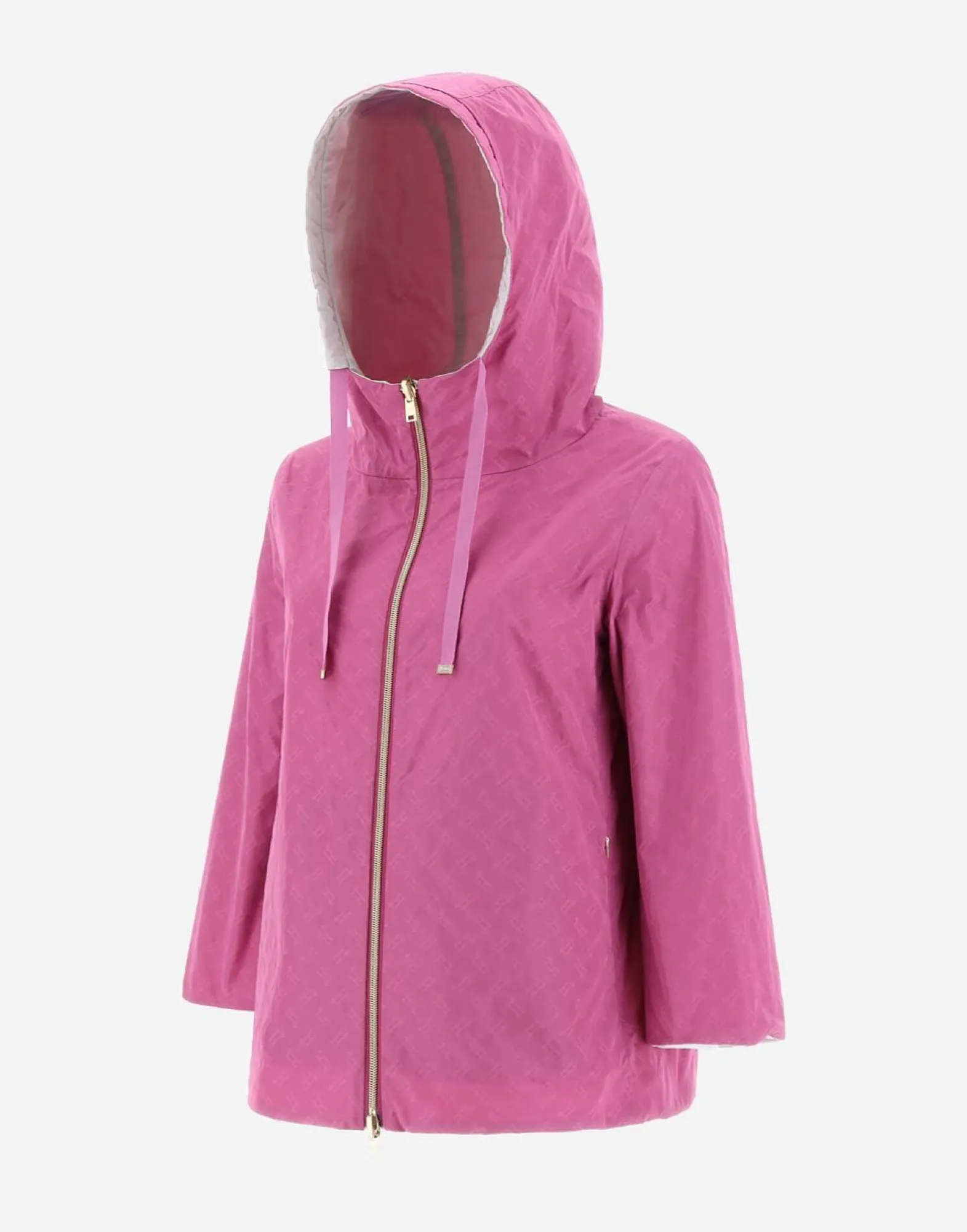 Herno Reversible Monogram Taffeta Cape