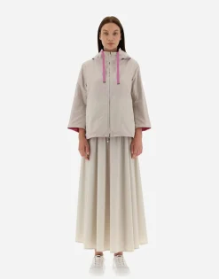 Herno Reversible Monogram Taffeta Cape