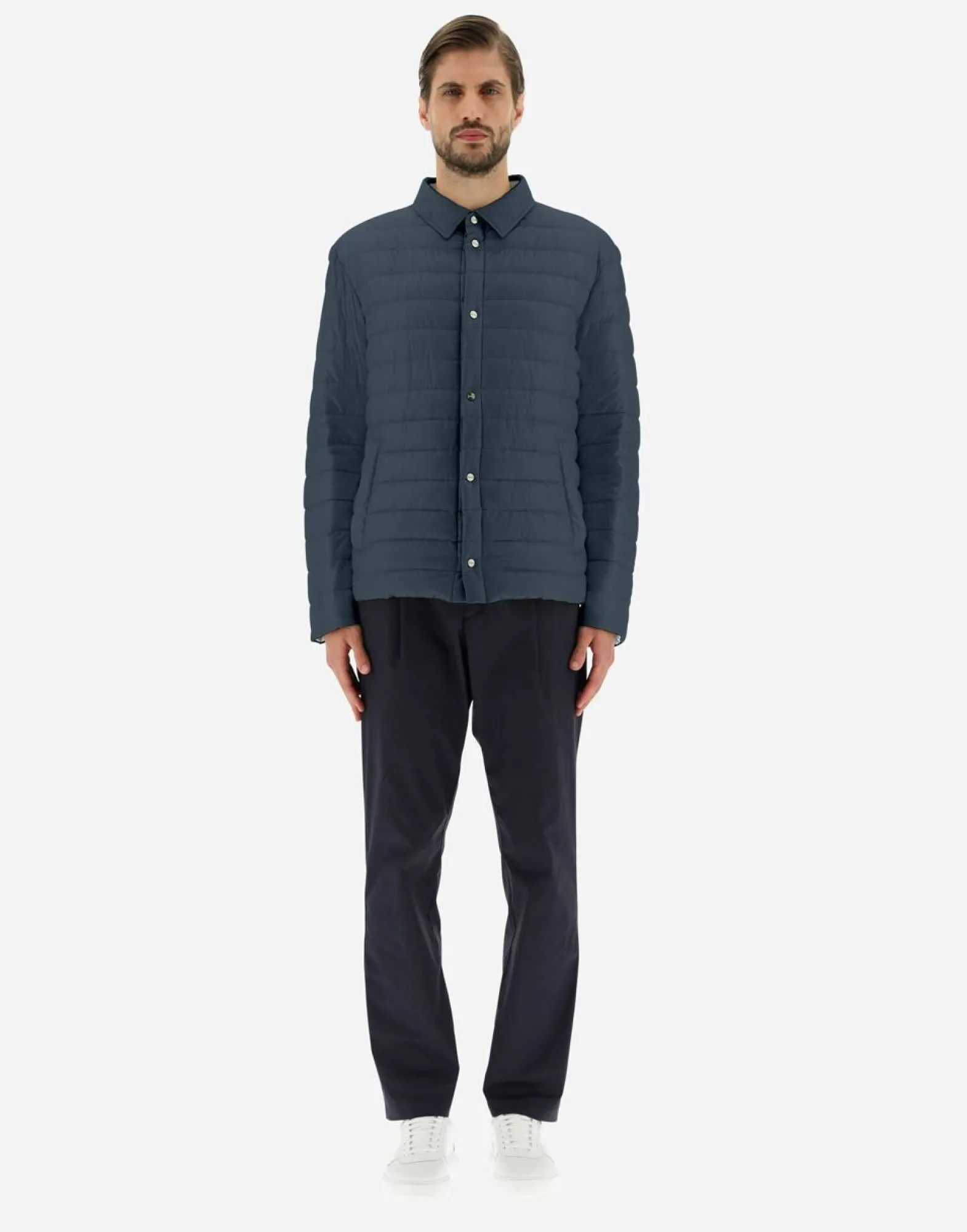 Herno Reversible Two-Tone Shirt In Nylon Ultralight