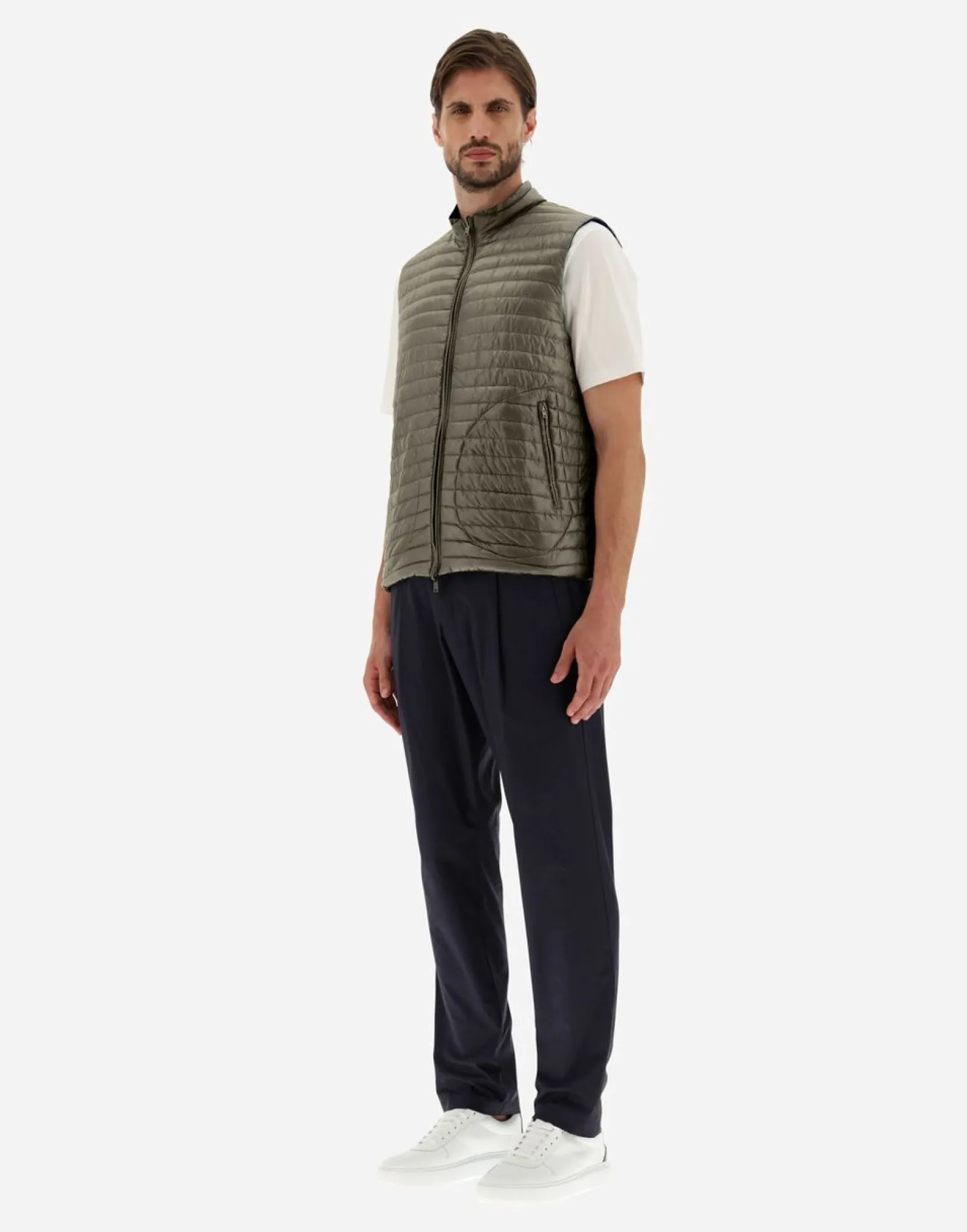 Herno Reversible Two-Tone Waistcoat In Nylon Ultralight
