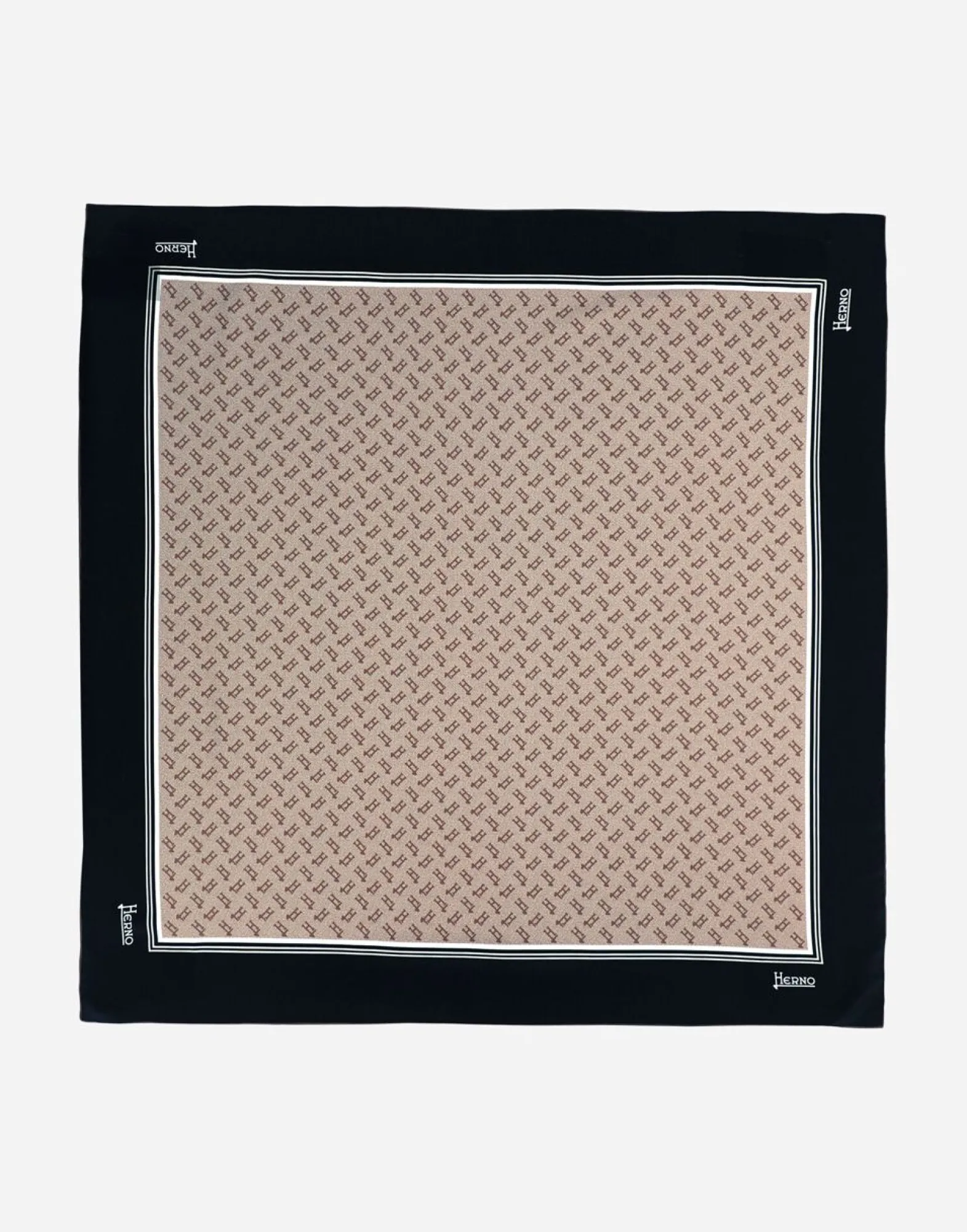 Herno Silk Monogram Foulard 90X90Cm