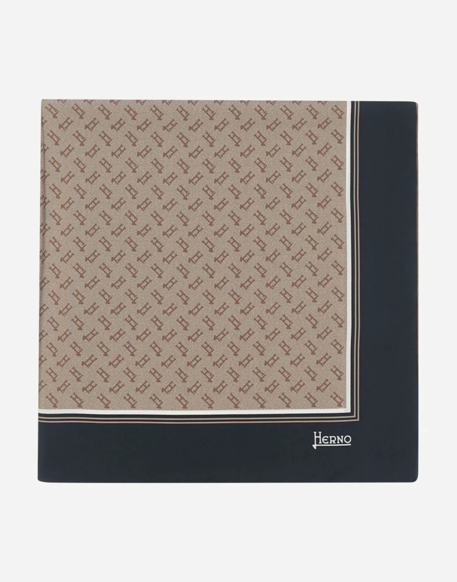 Herno Silk Monogram Foulard 90X90Cm