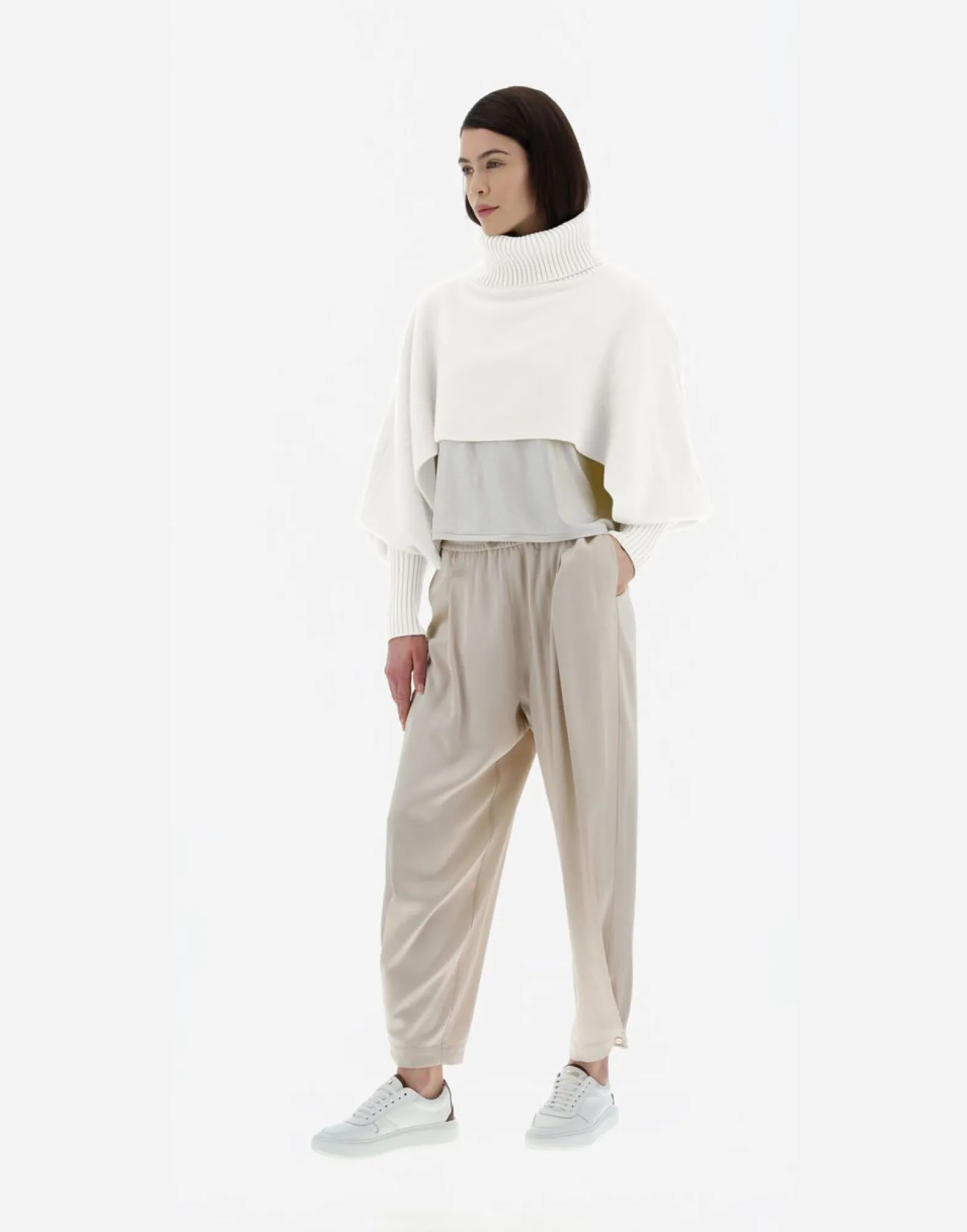 Herno Soft Poncho Resort Cropped