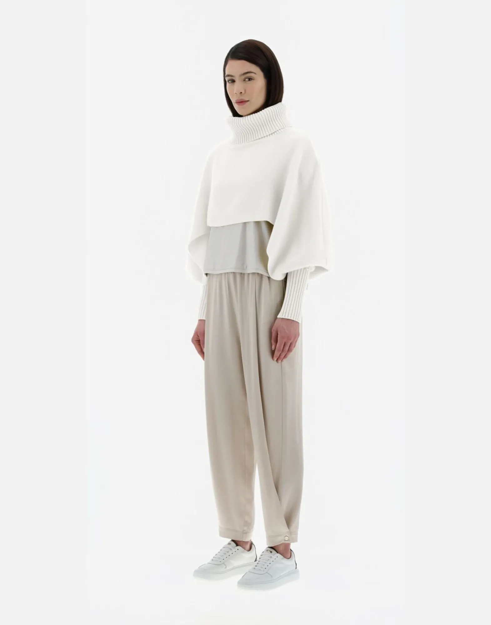 Herno Soft Poncho Resort Cropped