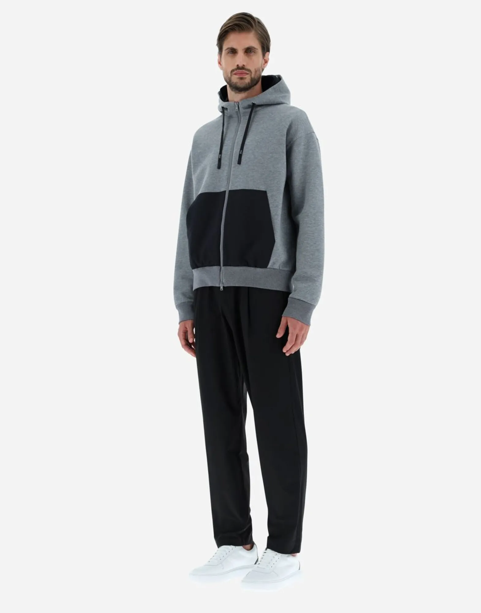 Herno Sweatshirt In Soft Scuba & Plaster
