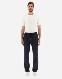 Herno Trousers In Light Cotton Stretch