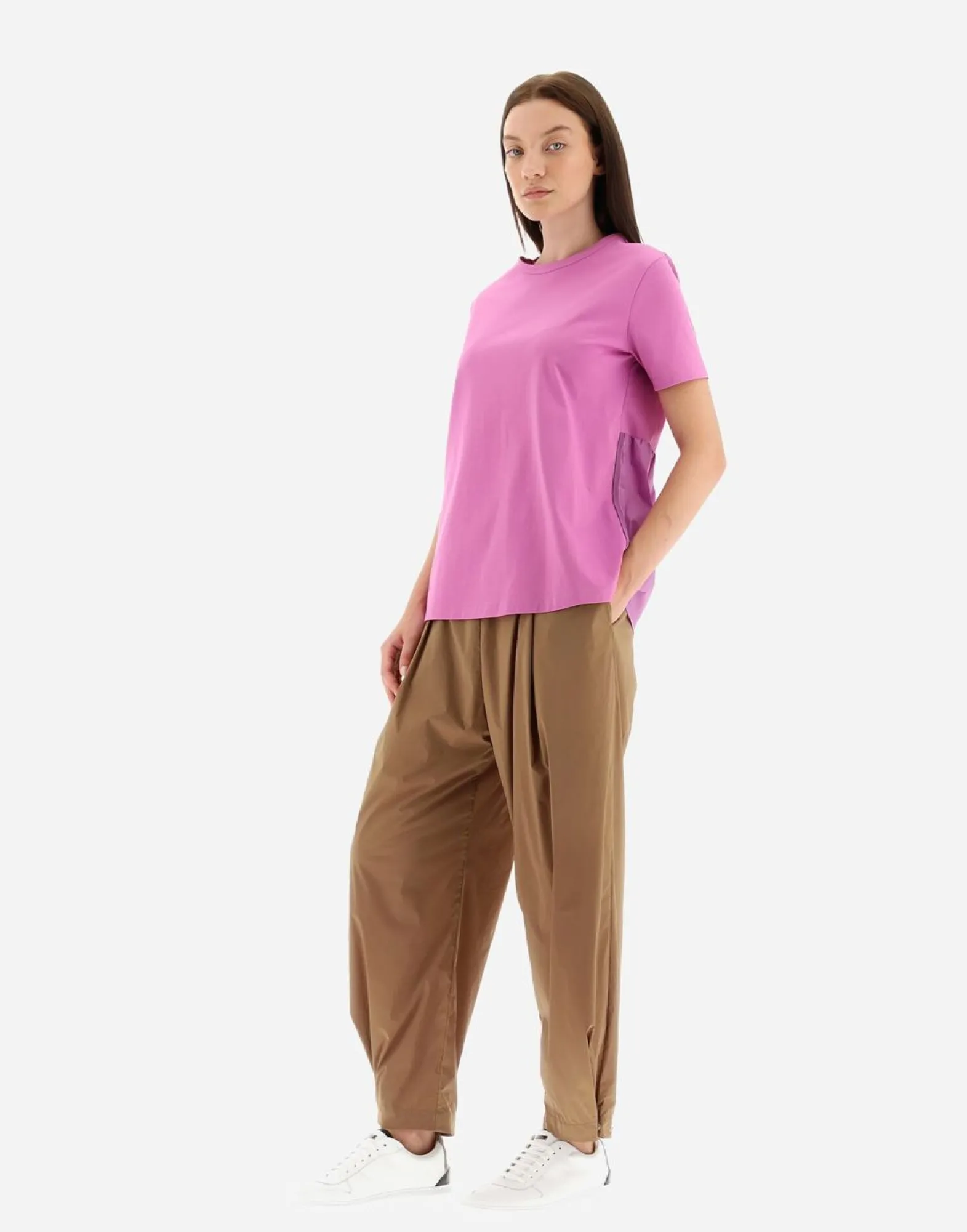 Herno T-Shirt In Chic Cotton Jersey & New Techno Taffeta