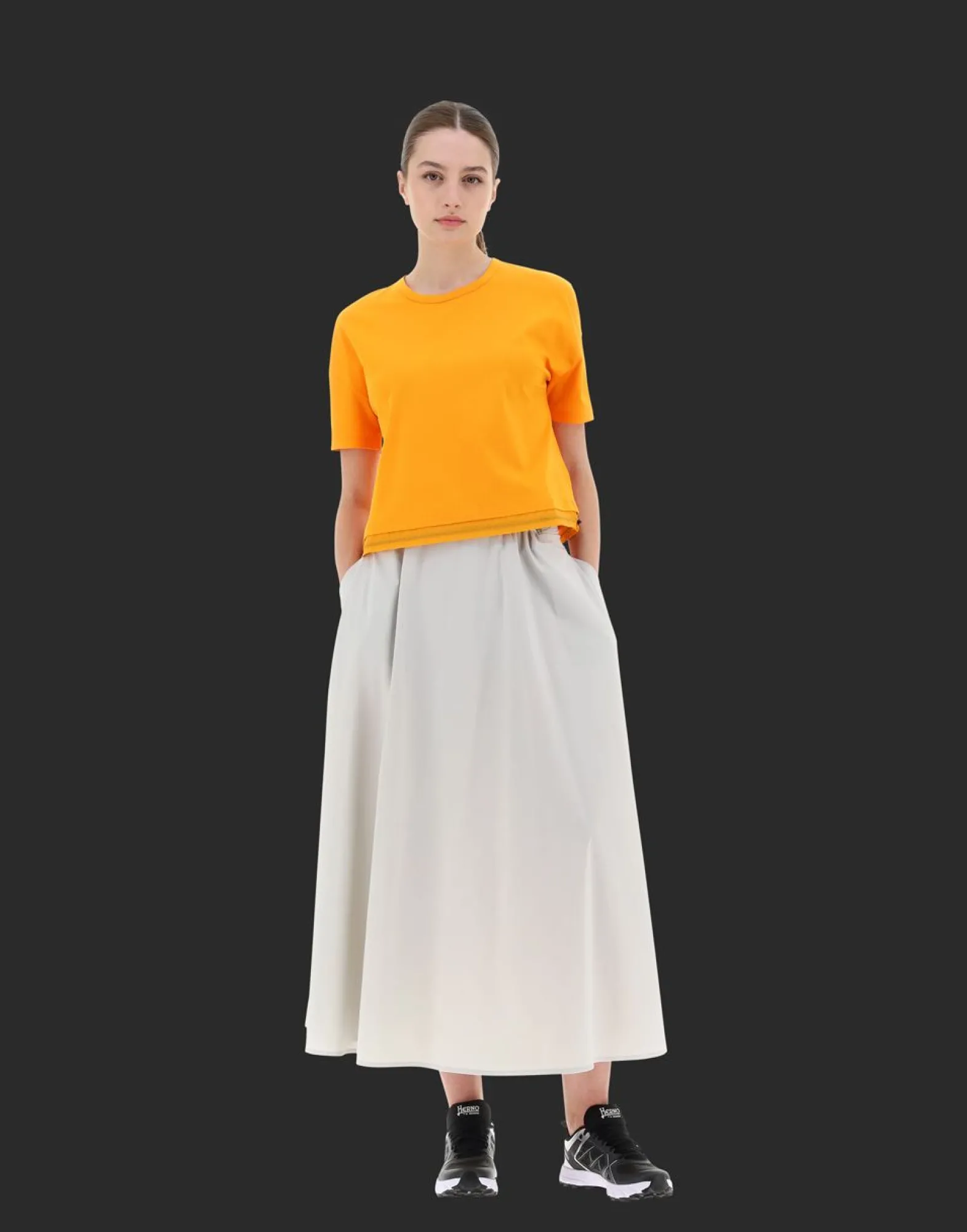 Herno T-Shirt In Dynamic Interlock And Light Opalescent