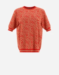 Herno T-Shirt In Geometric Monogram Jacquard