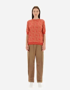 Herno T-Shirt In Geometric Monogram Jacquard