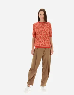Herno T-Shirt In Geometric Monogram Jacquard