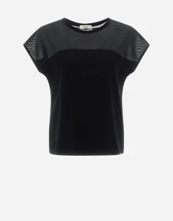 Herno T-Shirt In Light Scuba & Stretch Tulle