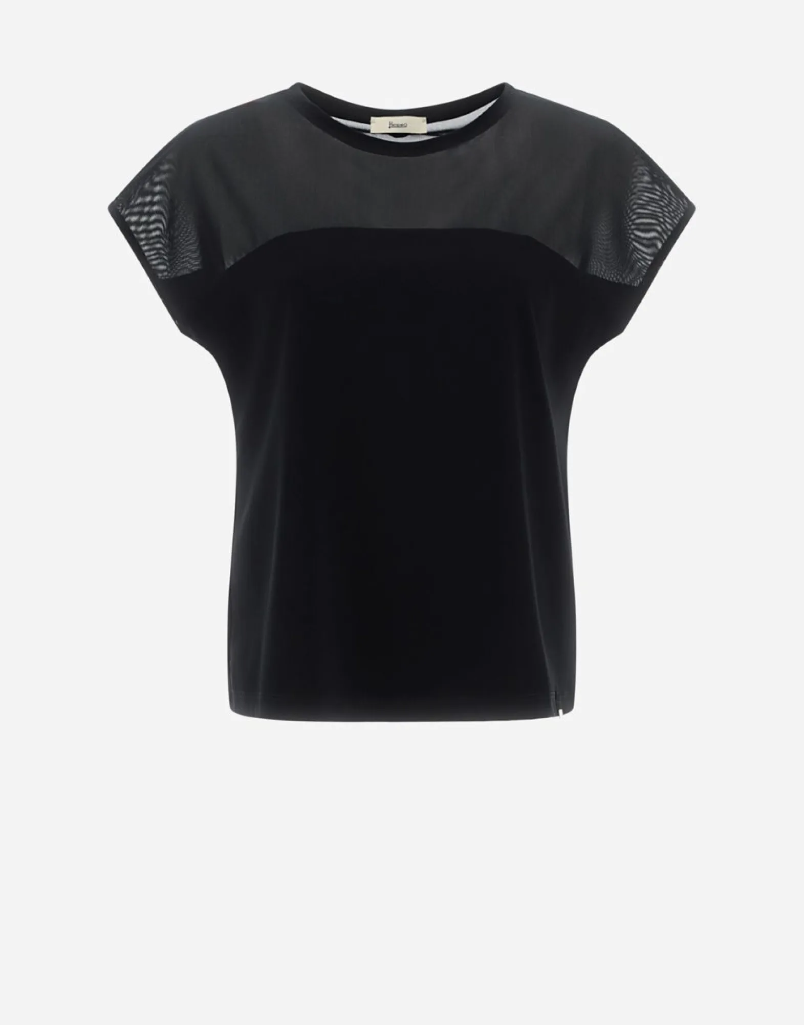Herno T-Shirt In Light Scuba & Stretch Tulle